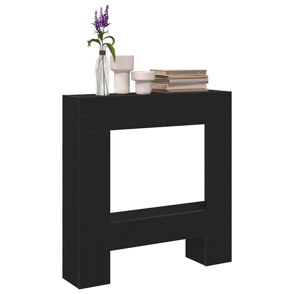 Cornija de lareira 81x18x82 cm deriv. de madeira carvalho preto