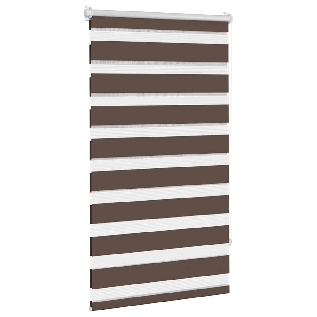 Cortina zebra 90,9x150 cm, largura do tecido 86,7 cm, cor café