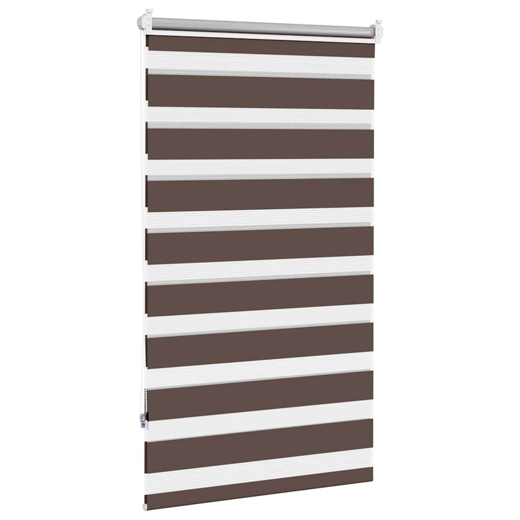 Cortina zebra 90,9x150 cm, largura do tecido 86,7 cm, cor café