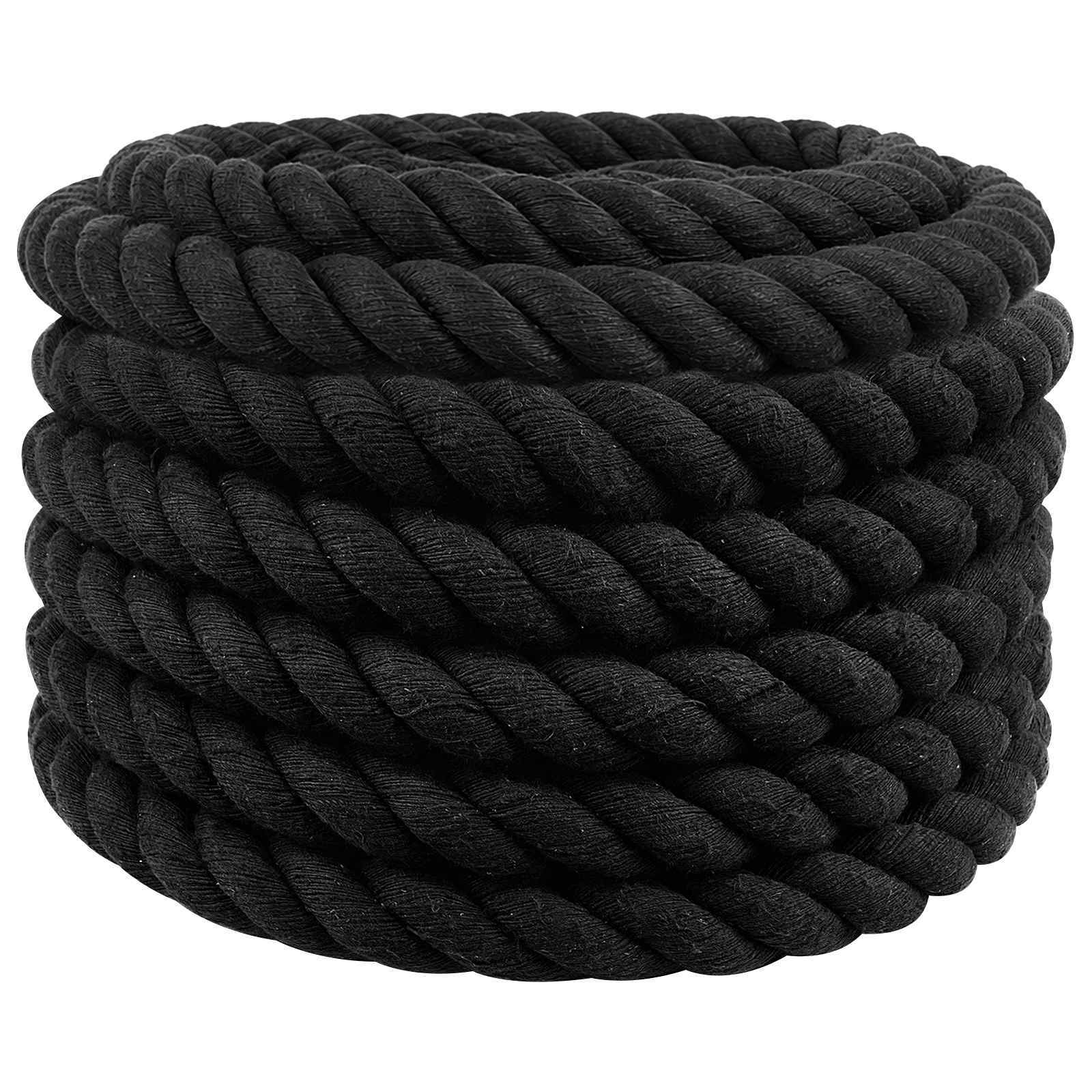 Corda de algodão 60 mm 10 m preto 100% algodão