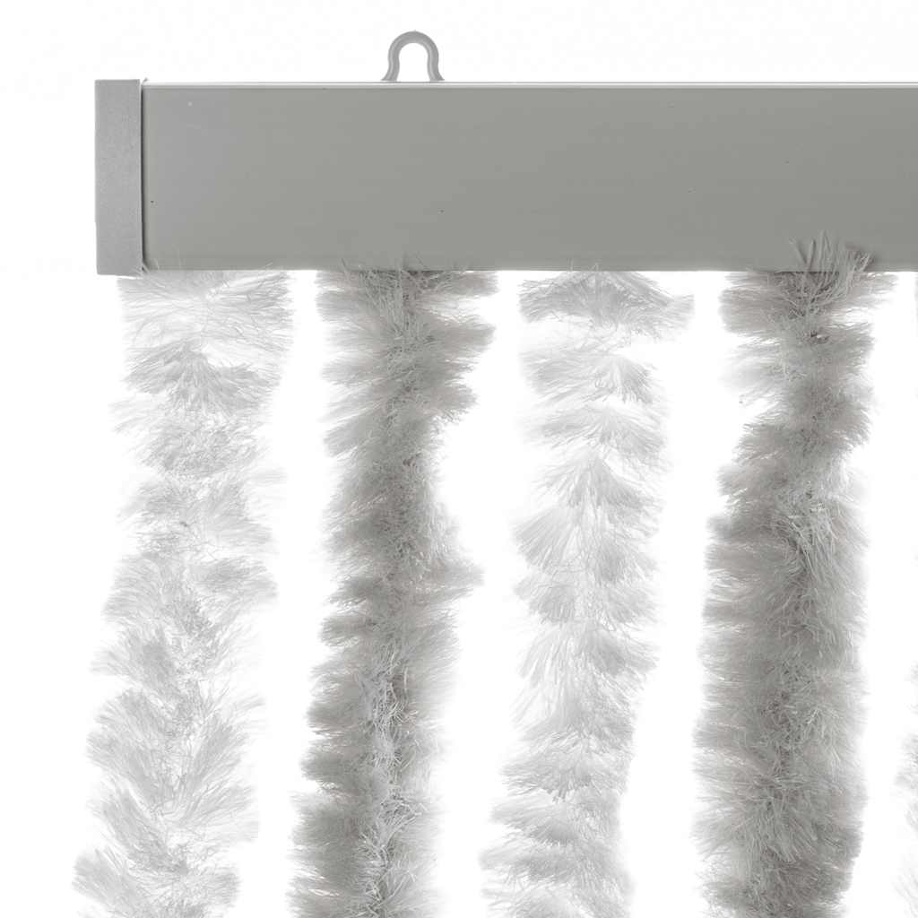 Cortina anti-insetos 56x185 cm chenille cinzento e branco