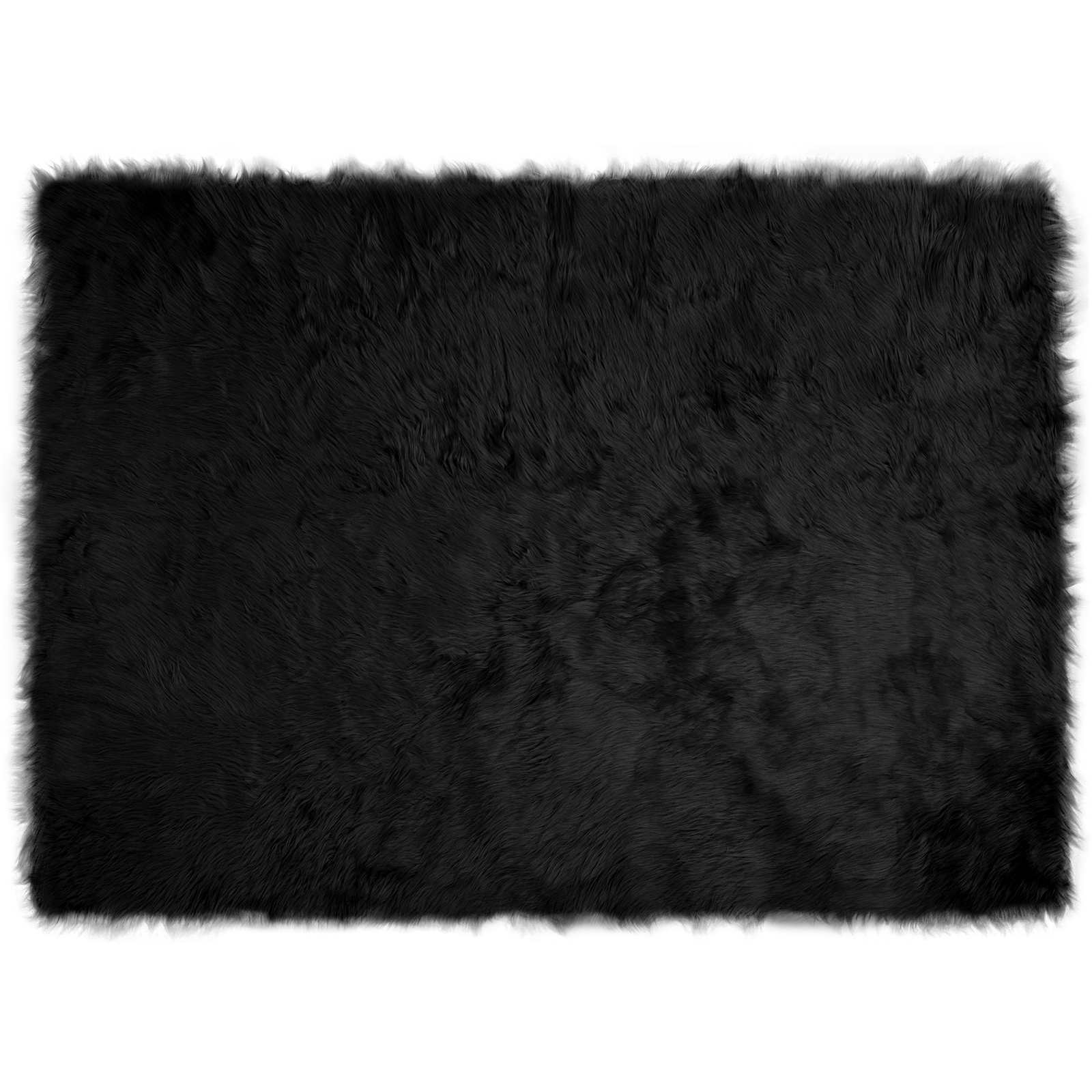 Tapete de de ovelha sintética tafalla preto 120 x 170 cm