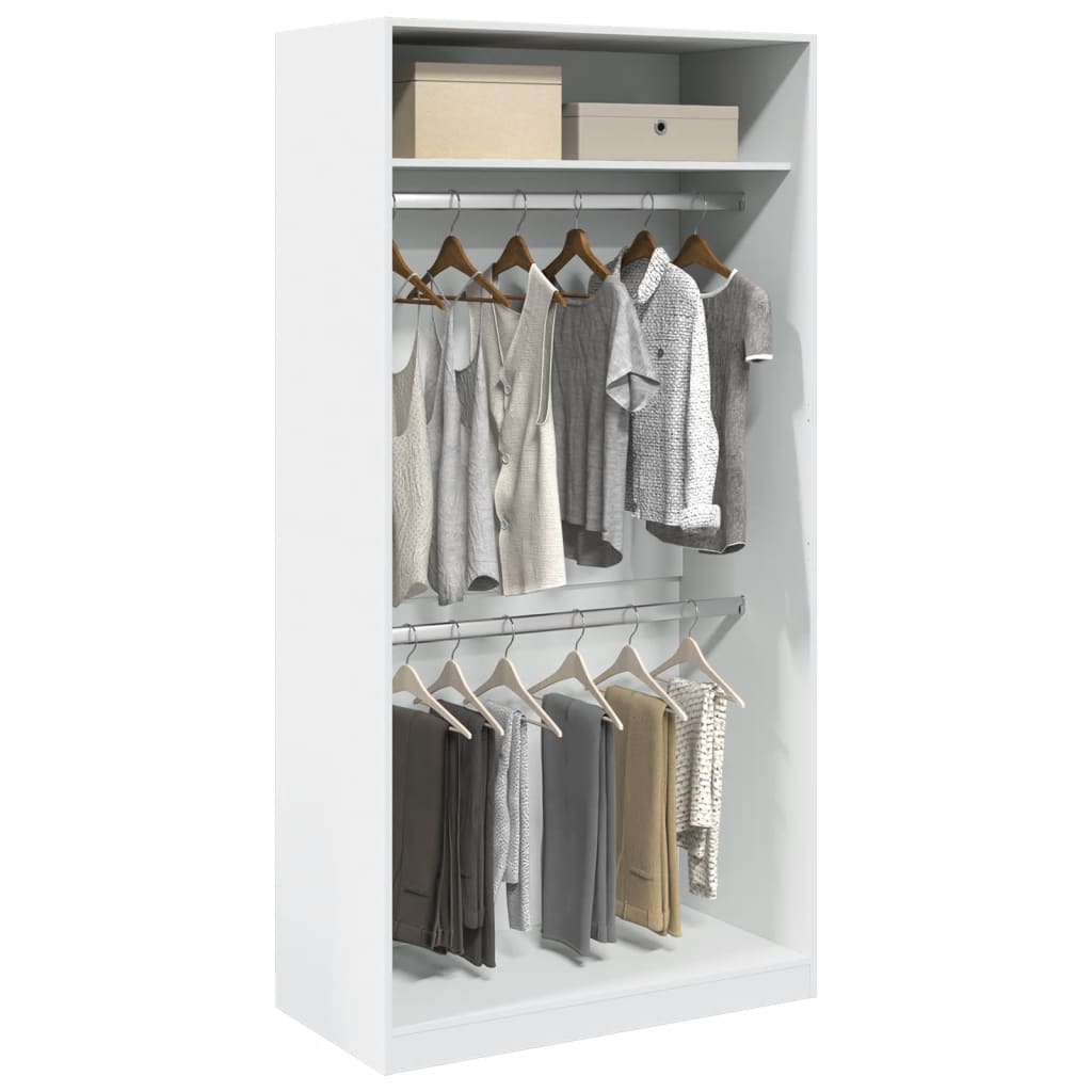 Roupeiro 100x50x200 cm contraplacado branco