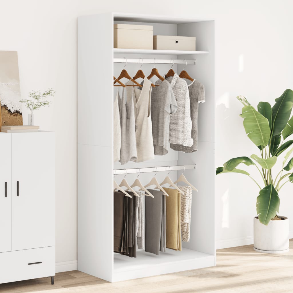 Roupeiro 100x50x200 cm contraplacado branco