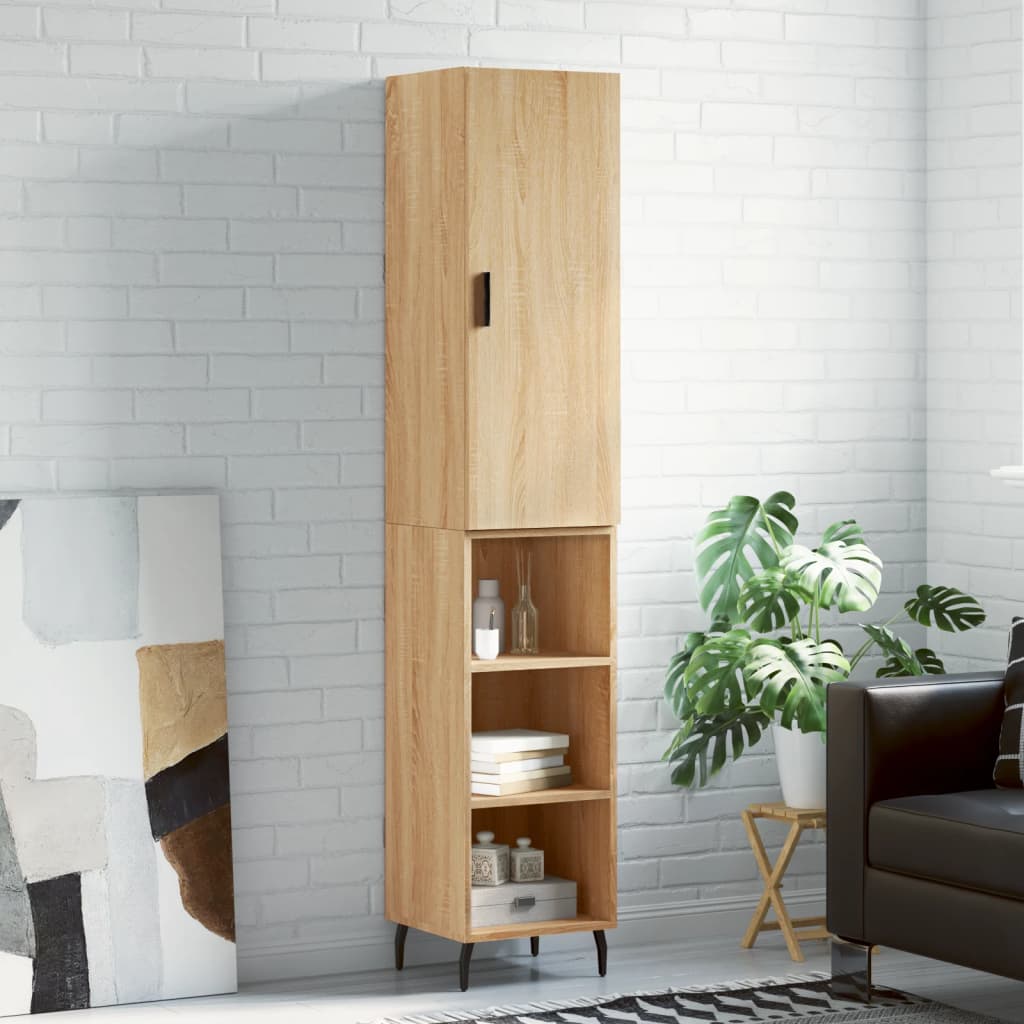 Armário alto 34,5x34x180 cm madeira processada carvalho sonoma