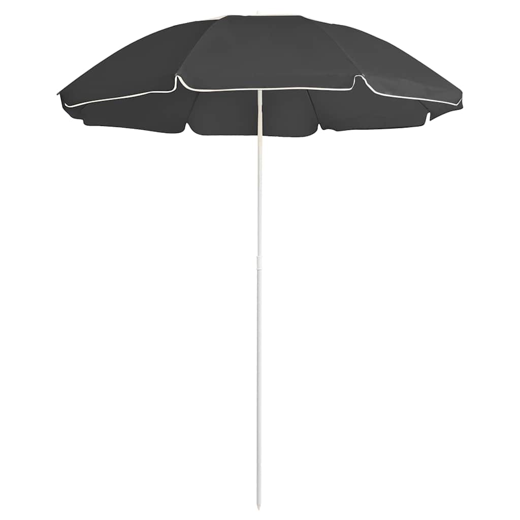 Guarda-sol de jardim com poste de aço 180 cm antracite