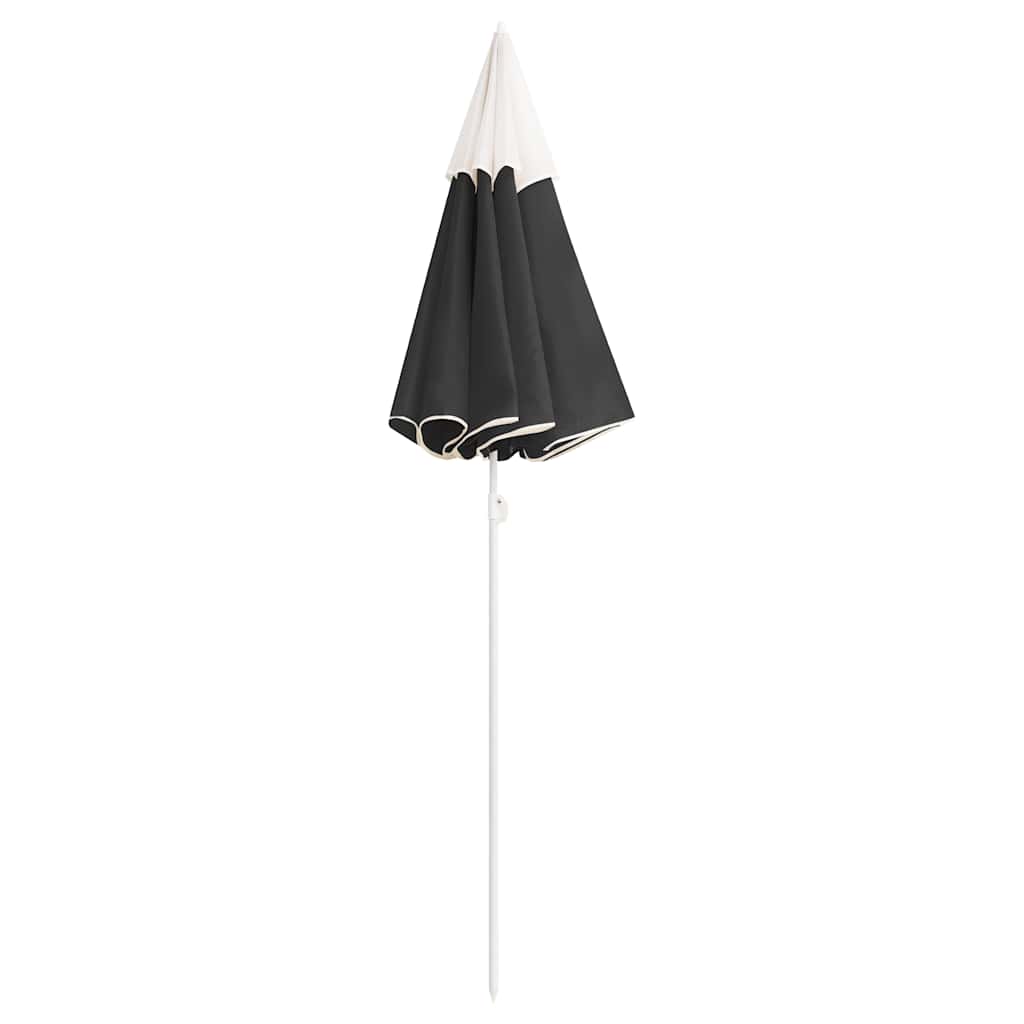 Guarda-sol de jardim com poste de aço 180 cm antracite