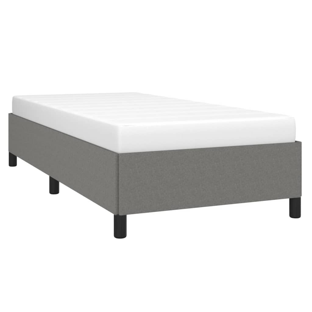 Estrutura de cama sem colchão 80x200 cm tecido cinzento-escuro