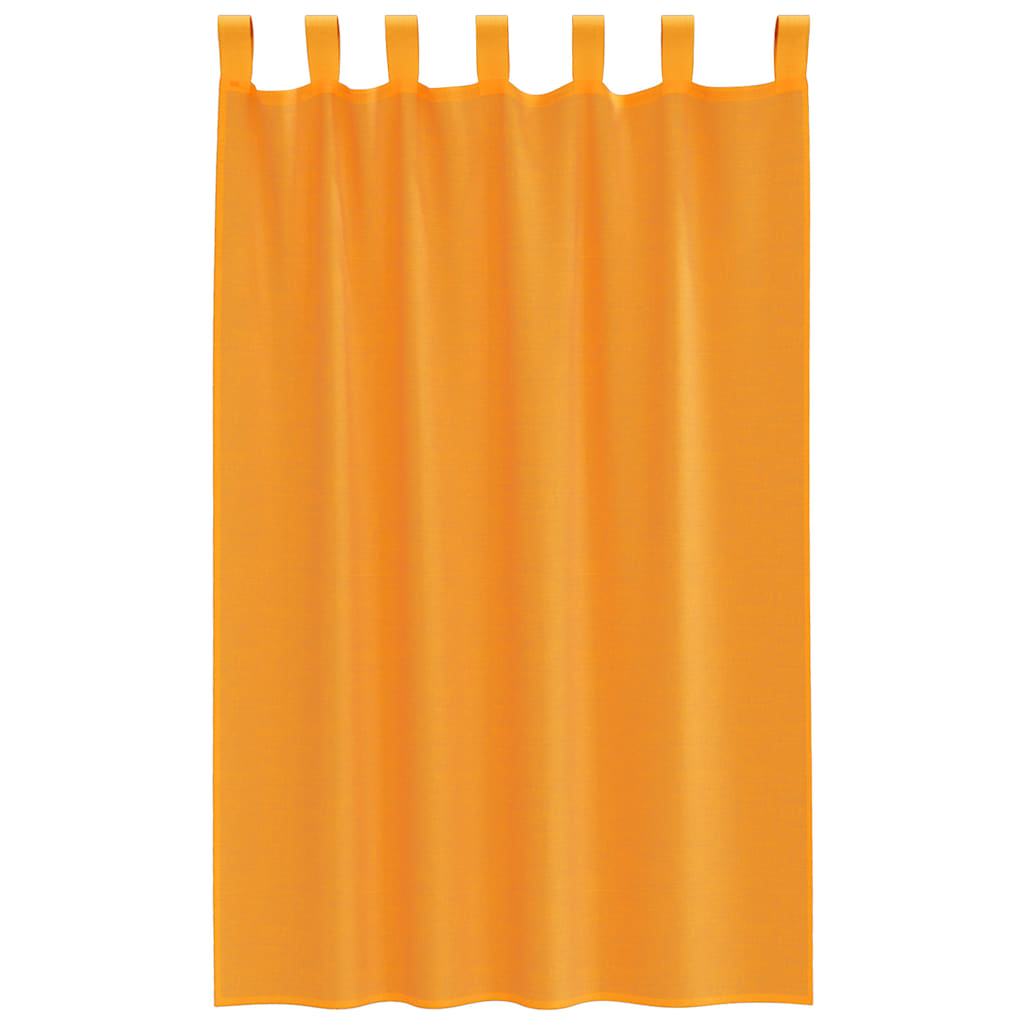 Cortinas de voile com laços 2 pcs laranja 140x175 cm