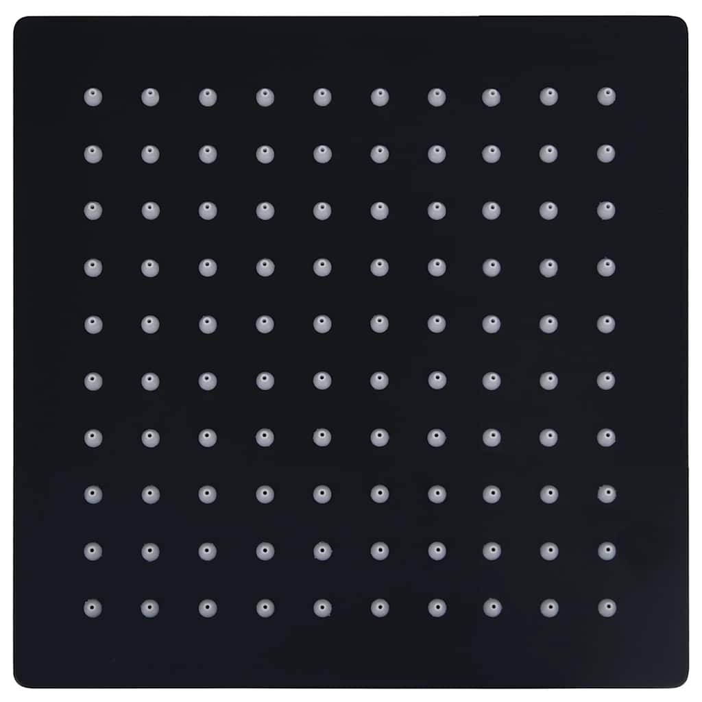 Cabeça de chuveiro quadrada 20x20 cm aço inoxidável preto