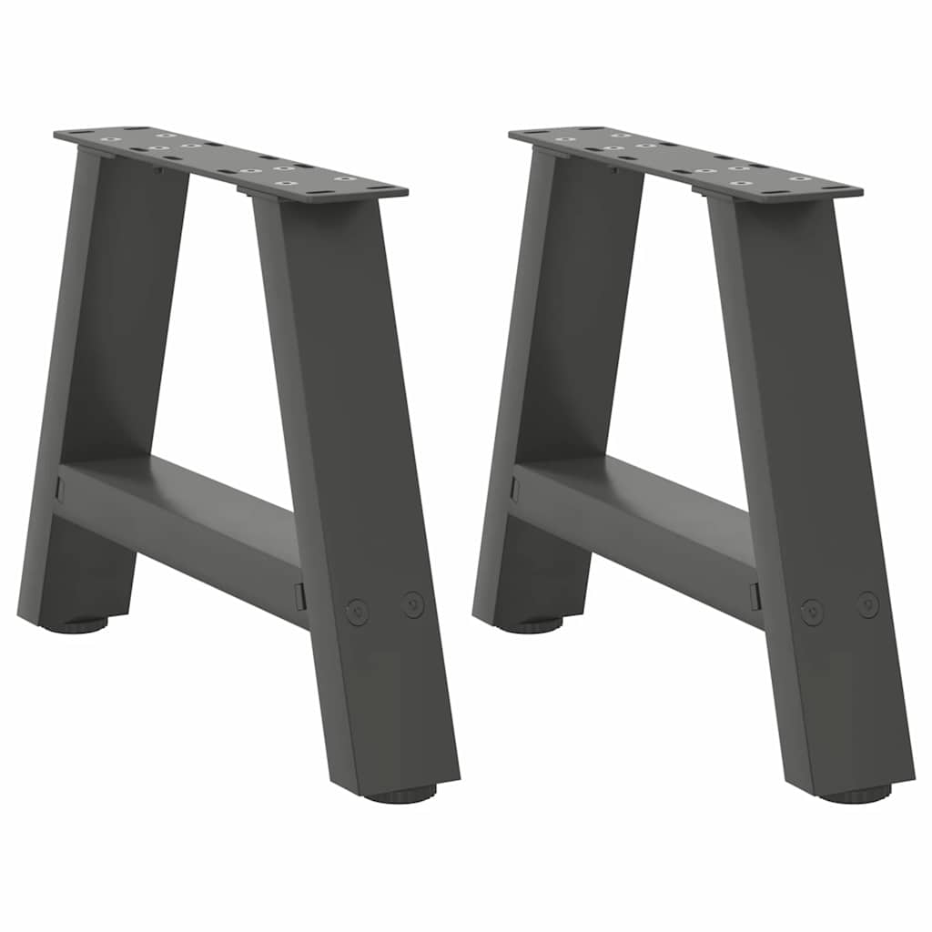 Pés para mesa de centro em formato a, 2 peças, antracite, 40x(30-31) cm, aço