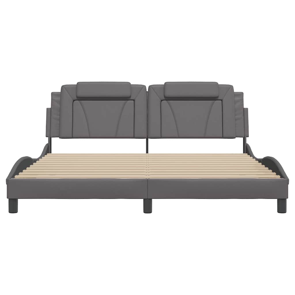 Estrutura de cama viana sem colchão 180x200cm couro artificial cinzento