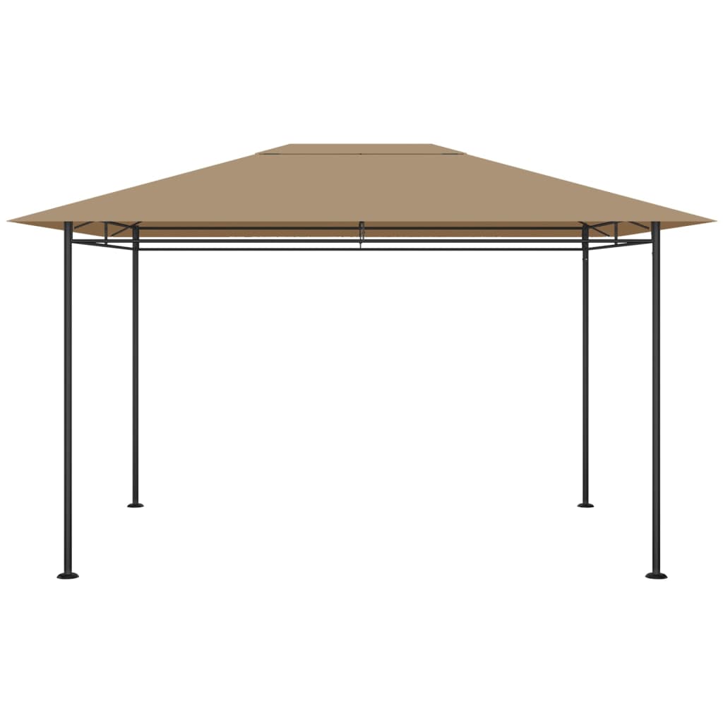 Gazebo 384x281x270 cm 180 g/m² cinzento-acastanhado