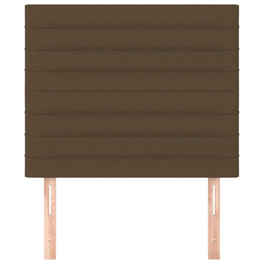 Cabeceira 90x5x118/128 cm tecido castanho escuro