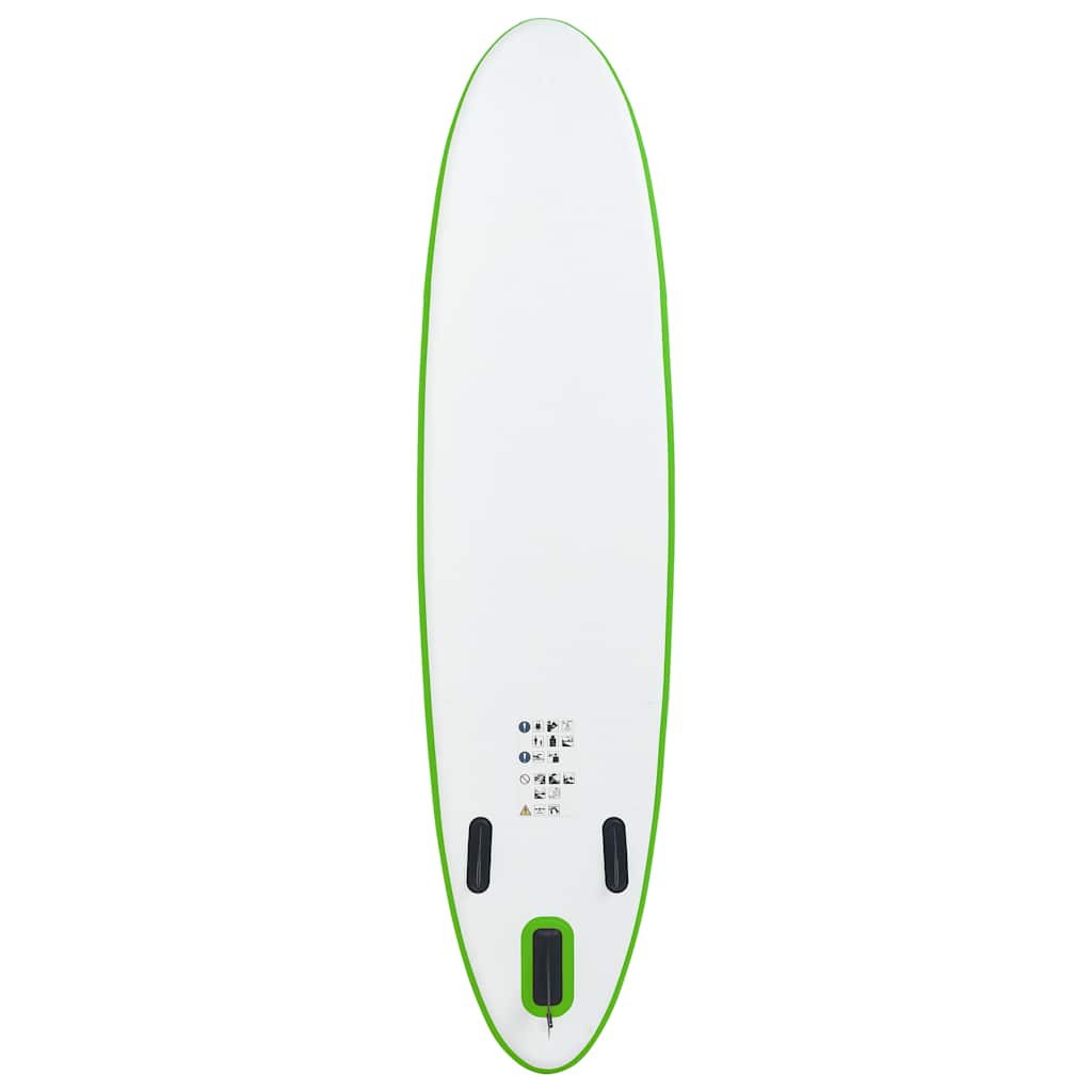 Conjunto prancha de paddle sup insuflável verde e branco