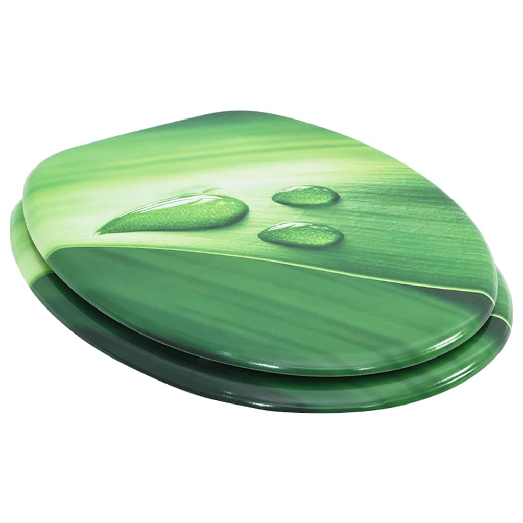 Assento sanita c/ tampa MDF design gotas de água verde