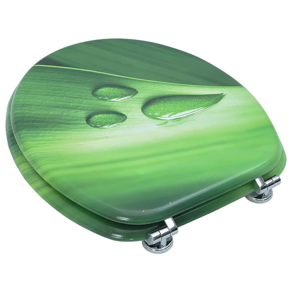 Assento sanita c/ tampa MDF design gotas de água verde