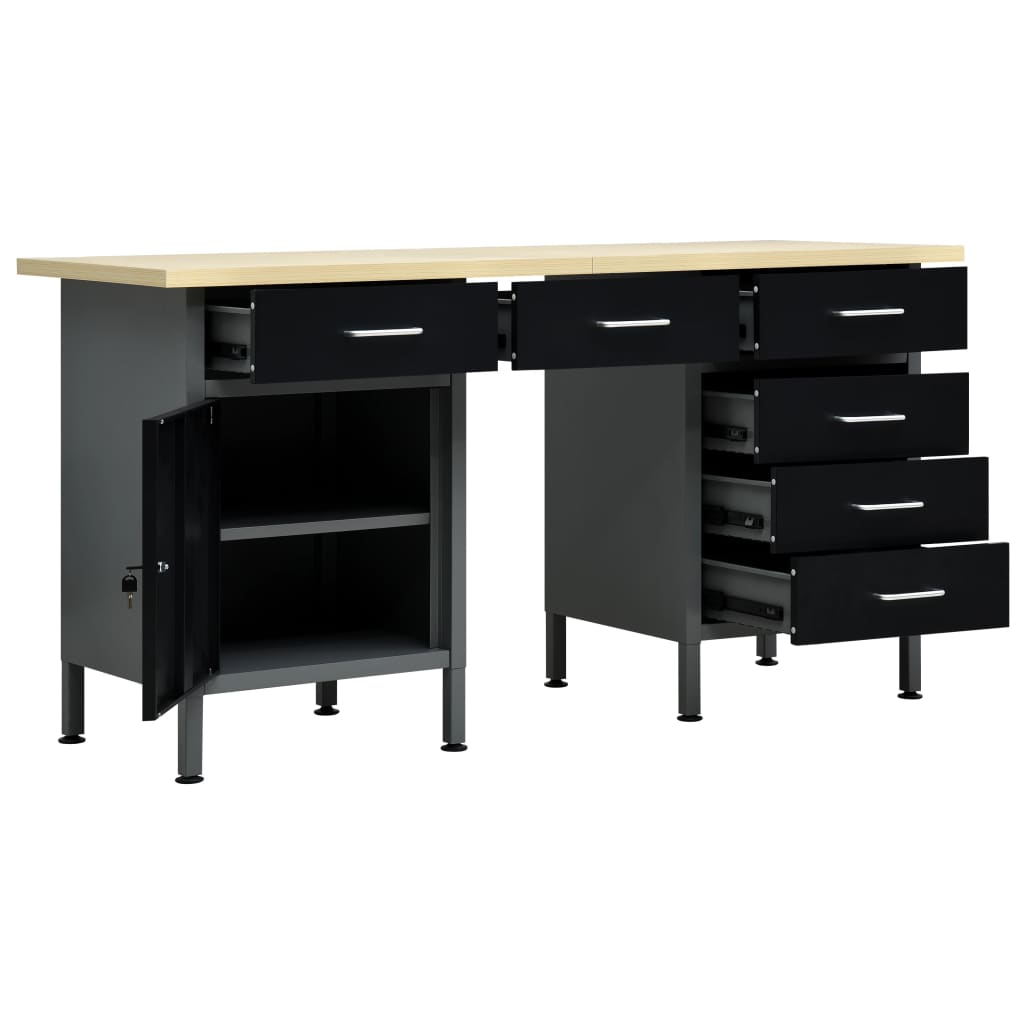 Bancada de trabalho 160x60x85 cm aço preto