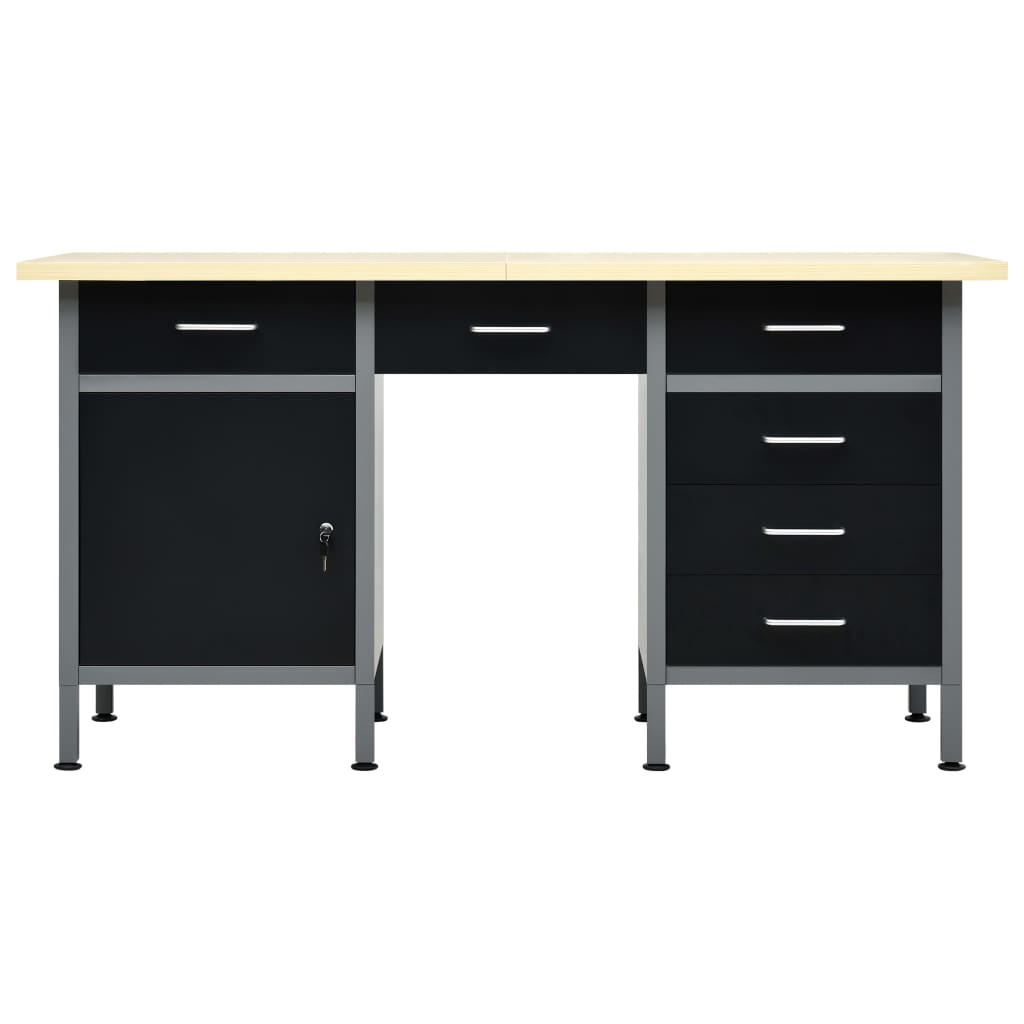 Bancada de trabalho 160x60x85 cm aço preto