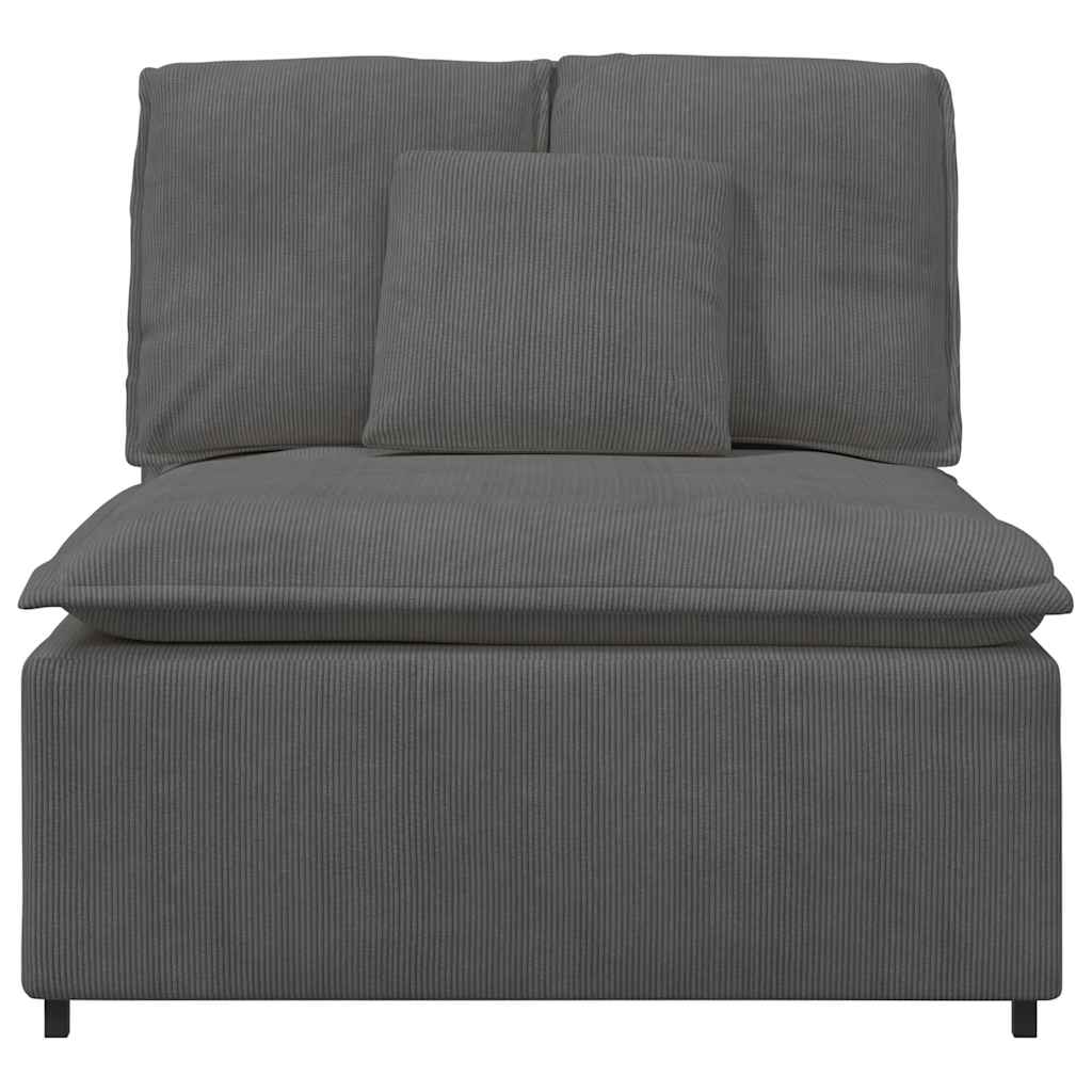 Módulo central para sofá modular com almofadas, cinza escuro, 100 cm