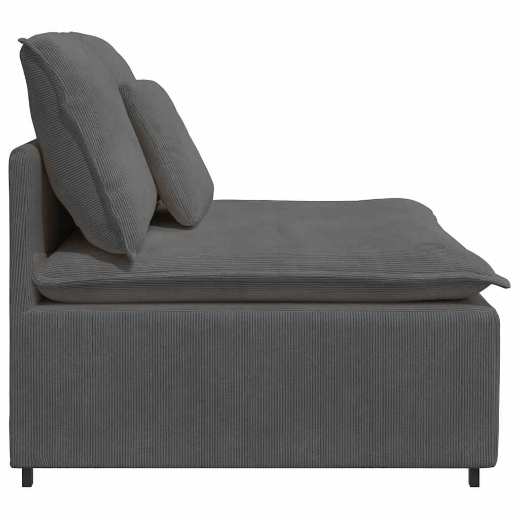 Módulo central para sofá modular com almofadas, cinza escuro, 100 cm