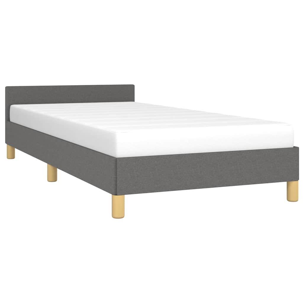 Estrutura de cama sem colchão 80x200 cm tecido cinzento-escuro