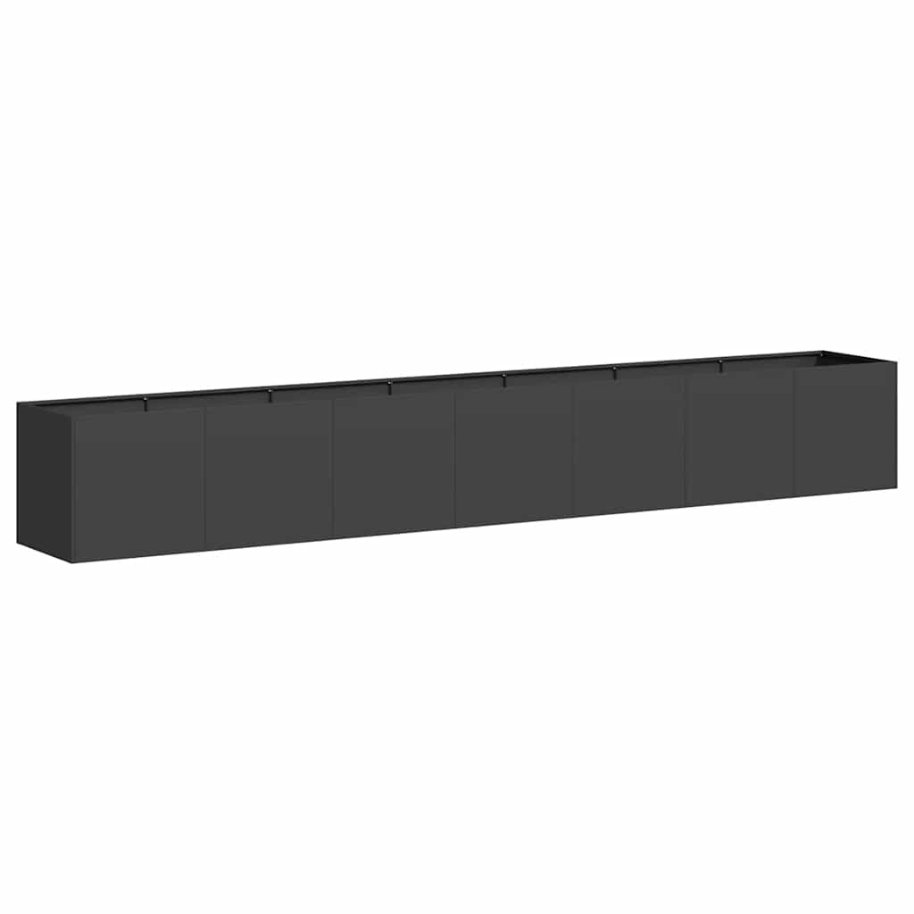 Vaso floreira 280x40x40 cm aço laminado a frio preto
