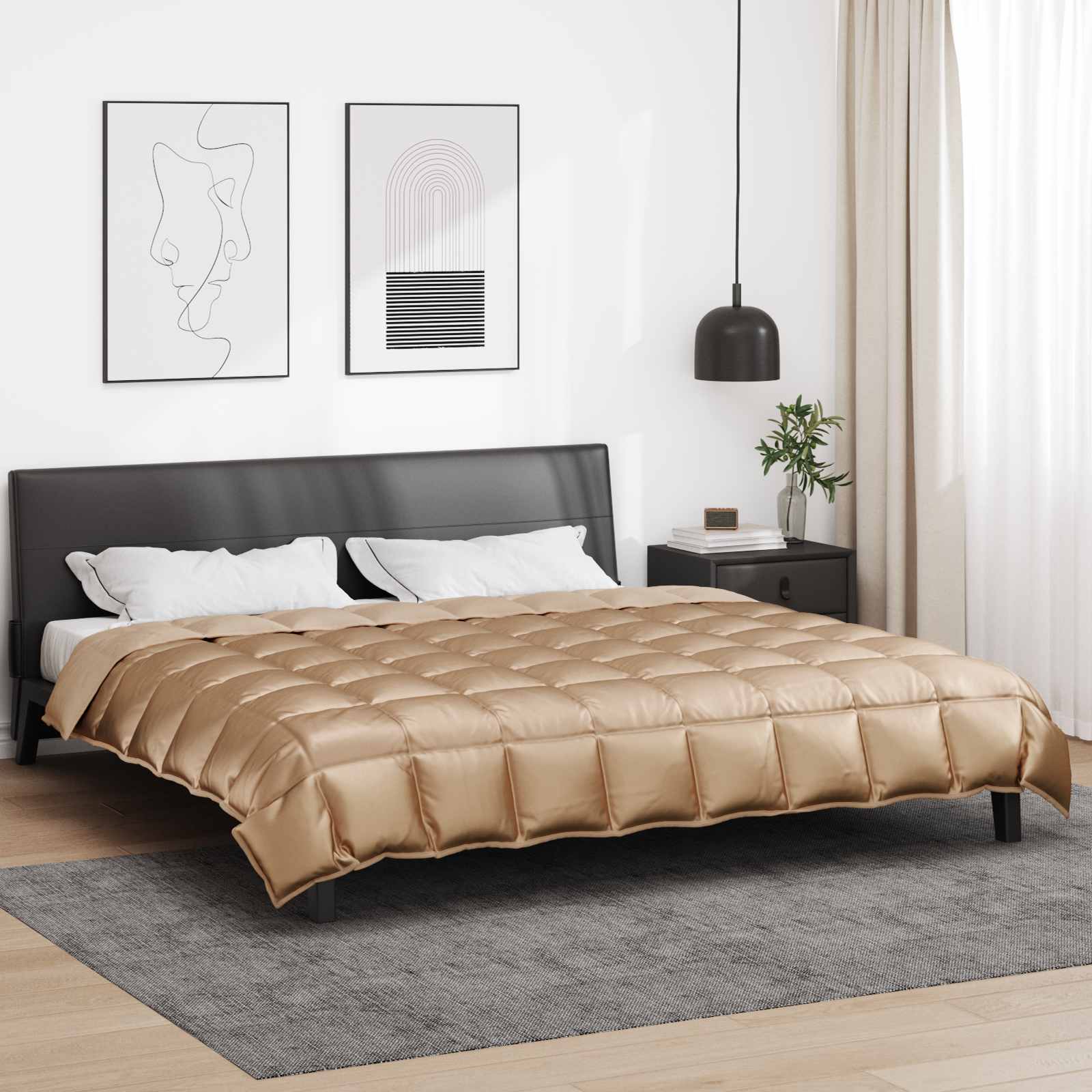 Edredom de inverno ouro 220 x 240 cm cetim e microfibra