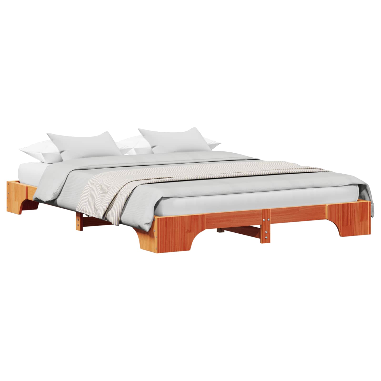 Estrutura da cama marrom cera 150 x 200 cm