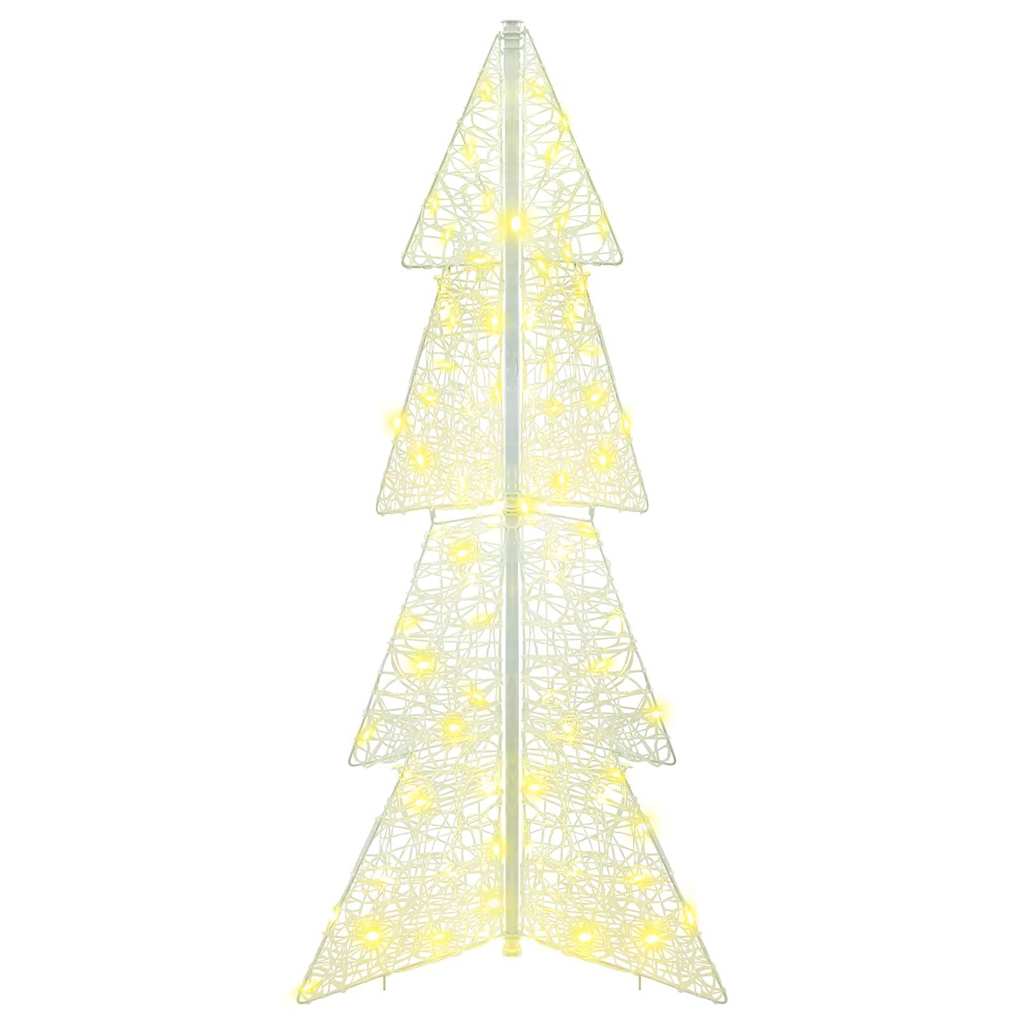Árvore de natal com 100 leds branco quente 120 cm acrílo