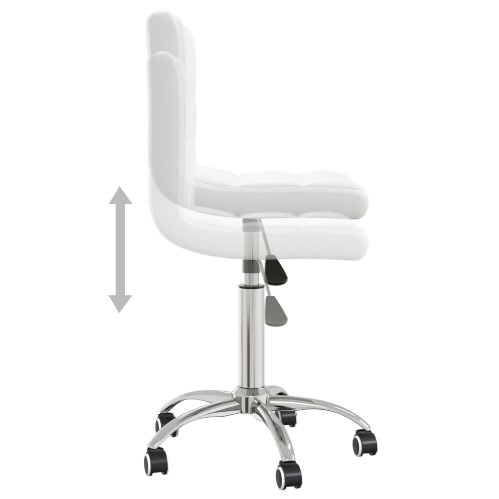 Cadeira de jantar giratória couro artificial branco