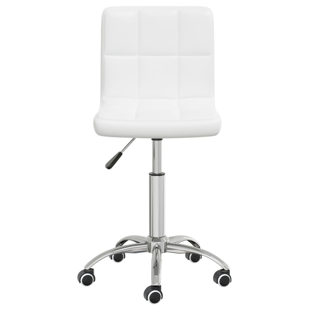 Cadeira de jantar giratória couro artificial branco