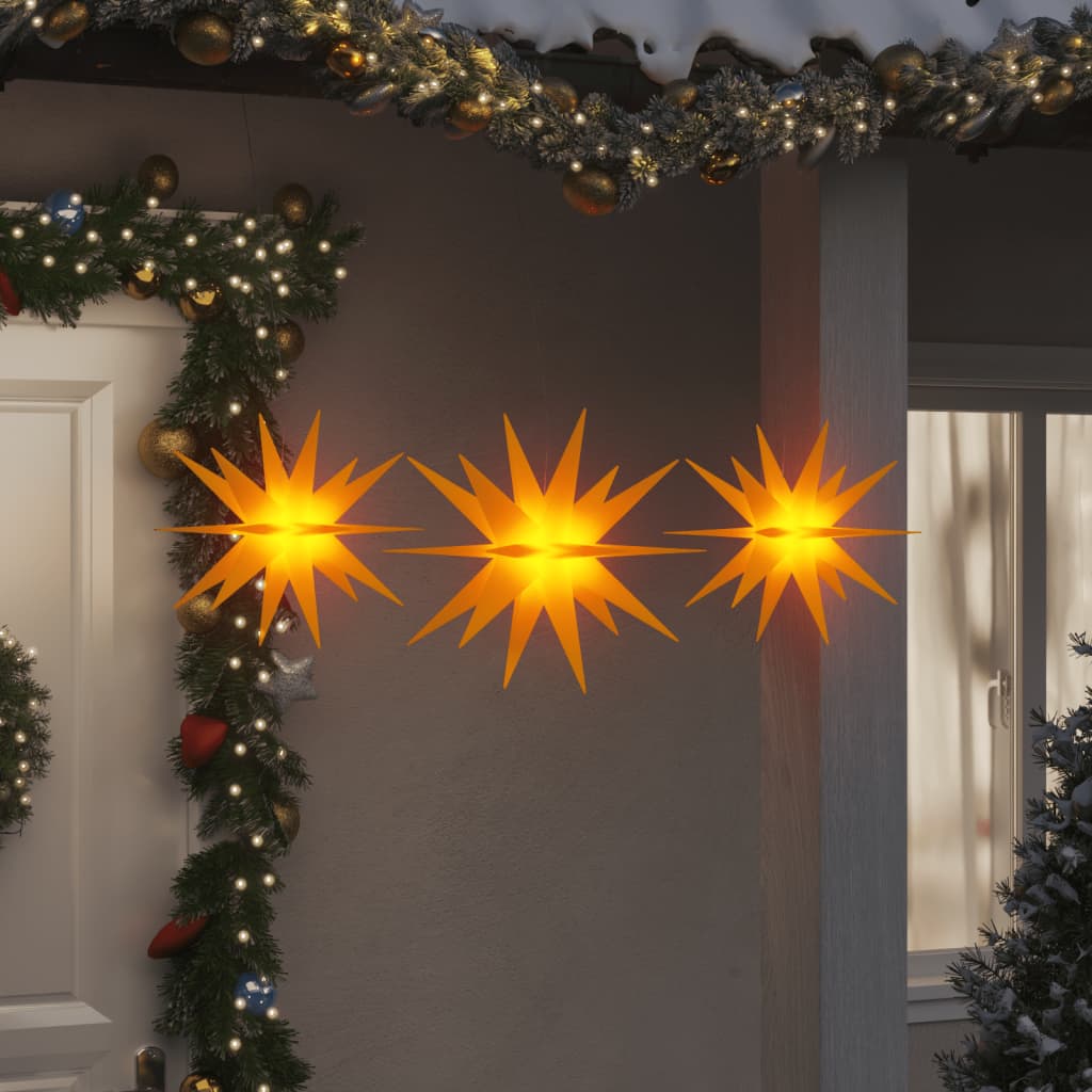 Luzes de natal com leds 3 pcs dobrável amarelo