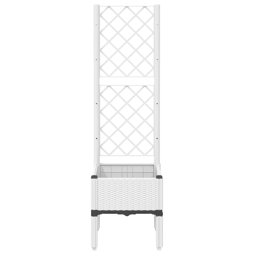 Vaso/floreira de jardim c/ treliça 40x40x142 cm PP branco