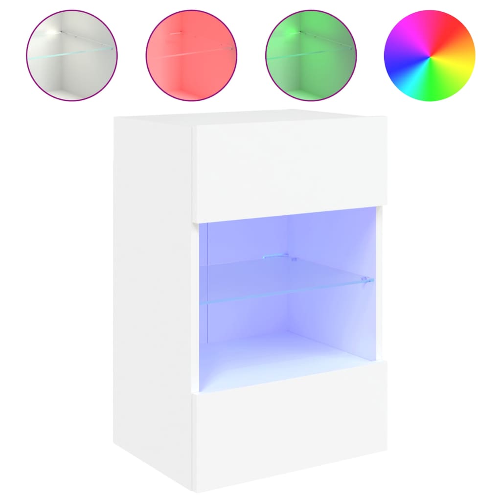 Móvel de parede para TV com luzes LED 40x30x60,5 cm branco