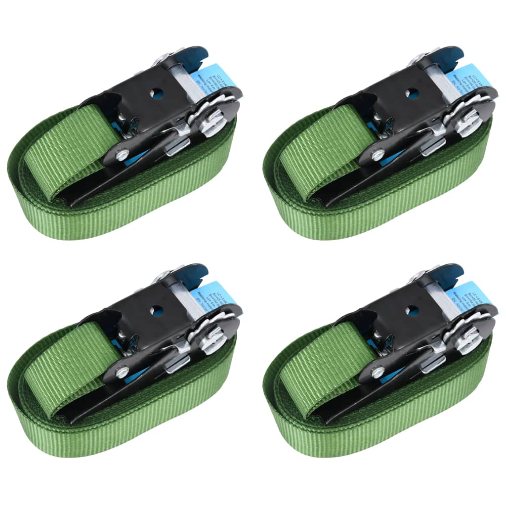 Cintas de fixação c/ roquete 4 pcs 800 dan 6 m verde