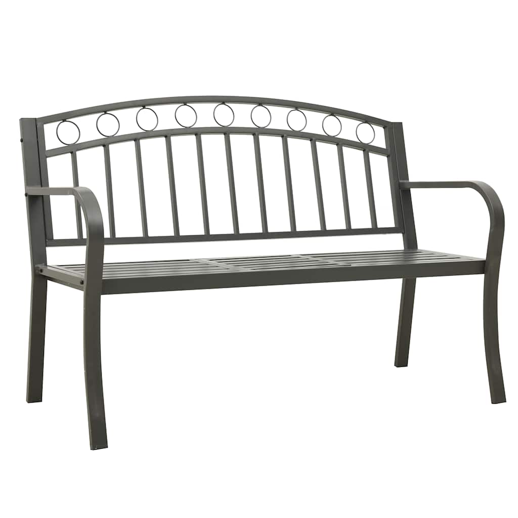 Banco de jardim com mesa 120 cm aço cinzento