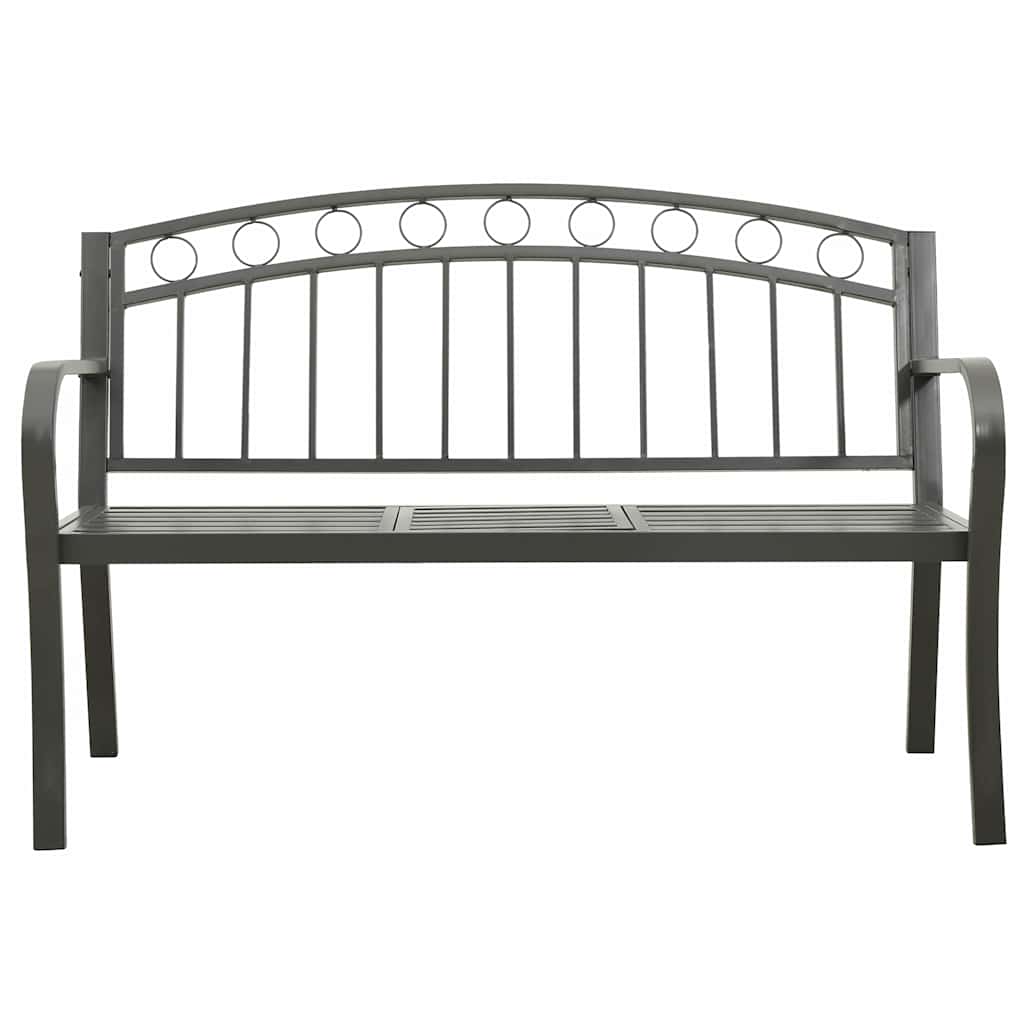 Banco de jardim com mesa 120 cm aço cinzento