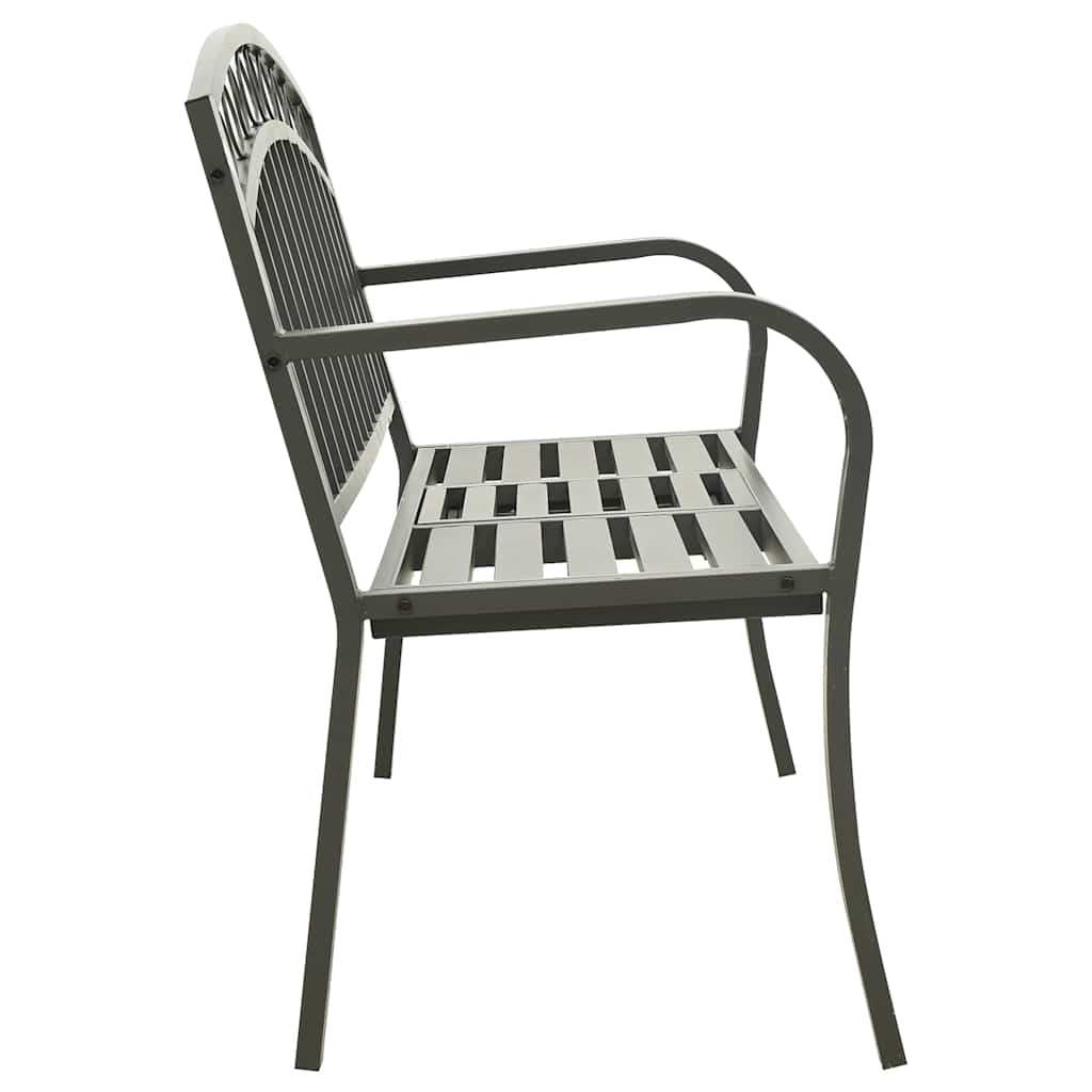 Banco de jardim com mesa 120 cm aço cinzento