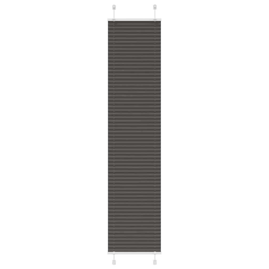 Preto plissada cega 50x200 cm largura tecido 49,4 cm poliéster