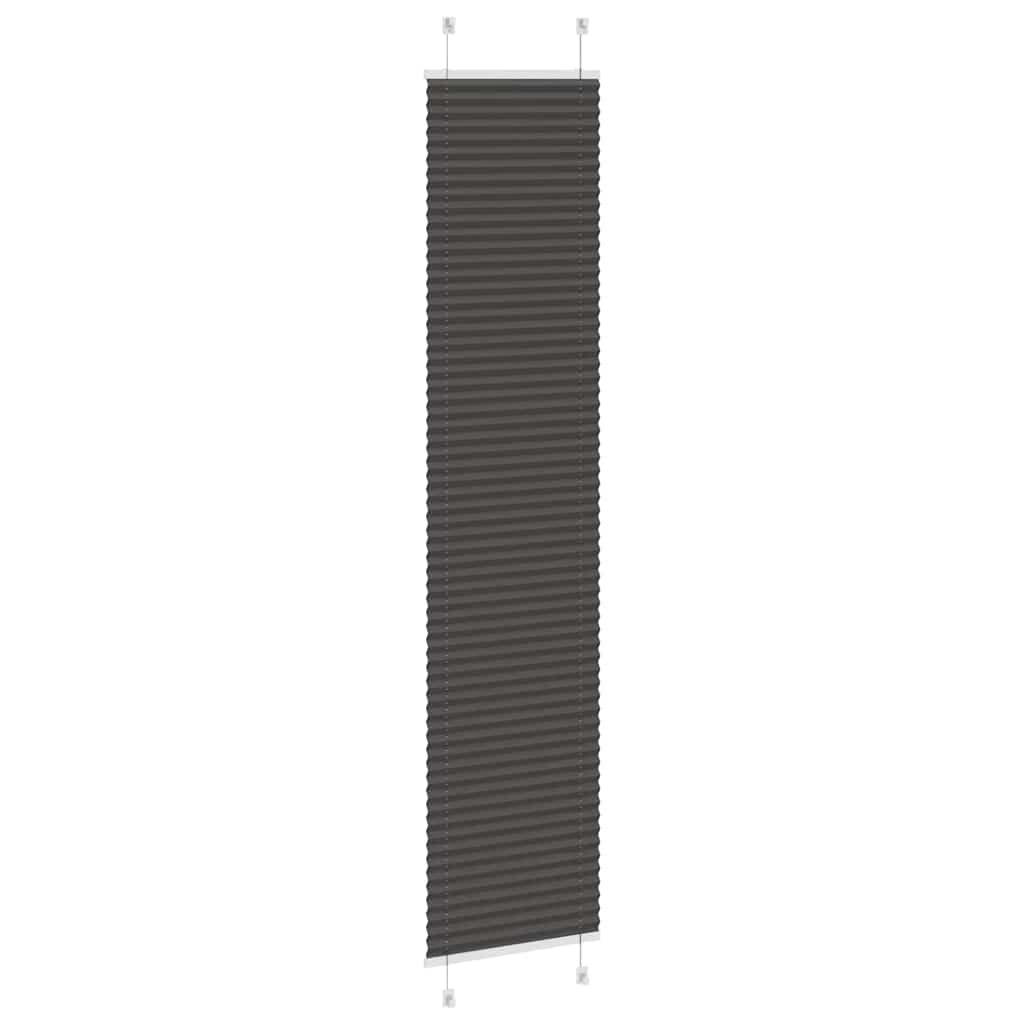 Preto plissada cega 50x200 cm largura tecido 49,4 cm poliéster