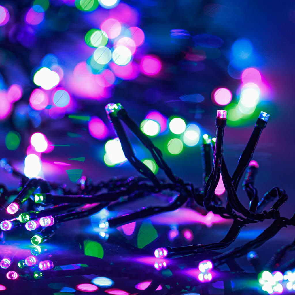 Cordão luzes agrupadas 1000 luzes LED PVC pastel multicor
