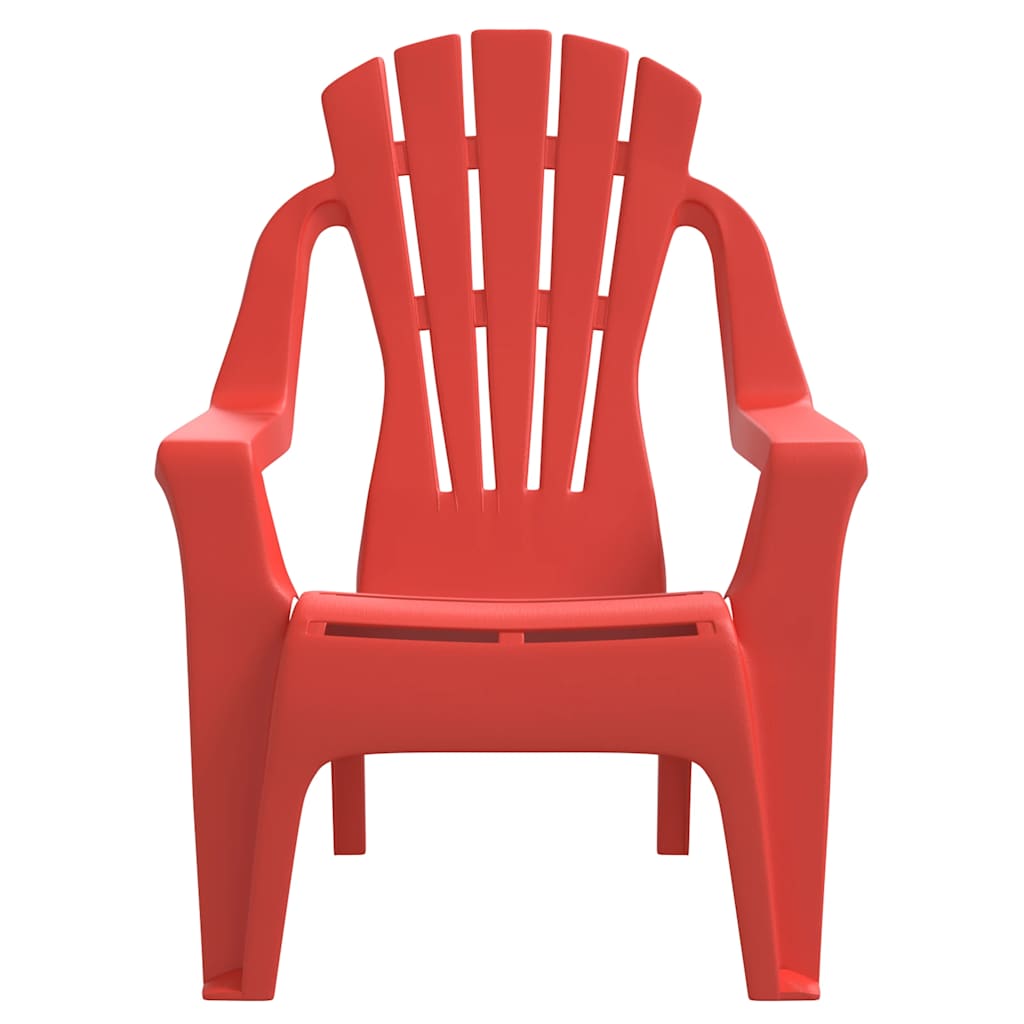 Cadeiras de jardim infantis 2 pcs PP aspeto de madeira vermelho