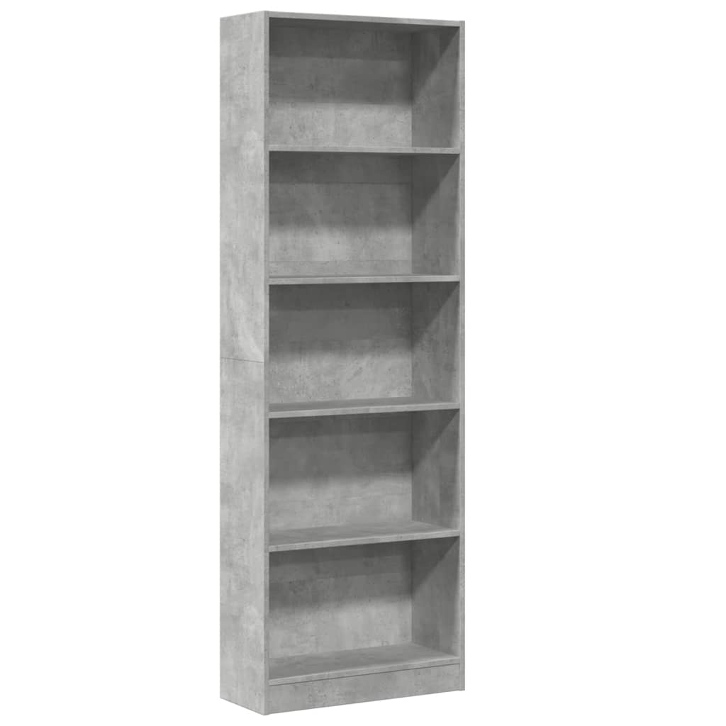Estante 60x24x176 cm derivados de madeira cinzento cimento
