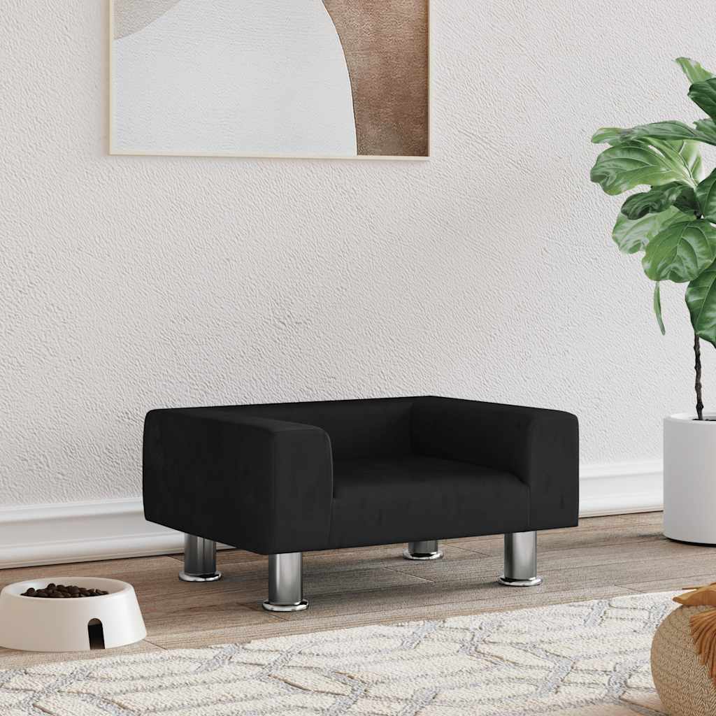 Cama para cães 50x40x26,5 cm veludo preto