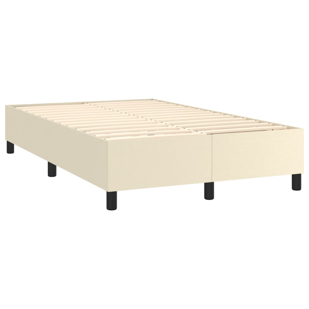 Cama com molas/colchão 120x200 cm couro artificial cor creme