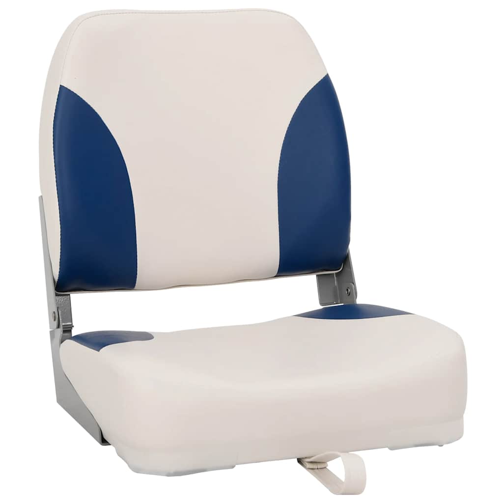 Conjunto de 1 assento de barco dobrável com almofada azul/branco