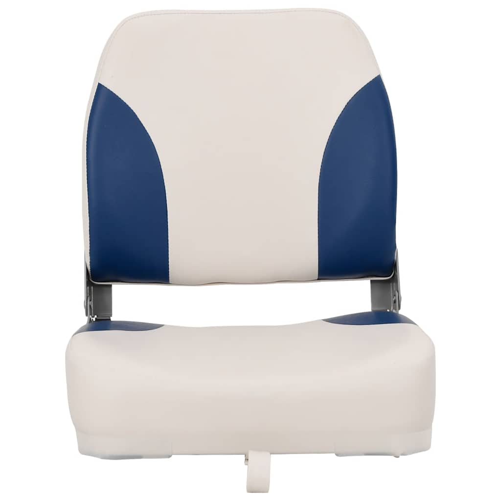 Conjunto de 1 assento de barco dobrável com almofada azul/branco