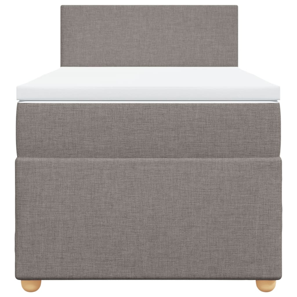 Cama com molas/colchão 100x200 cm tecido cinza-acastanhado