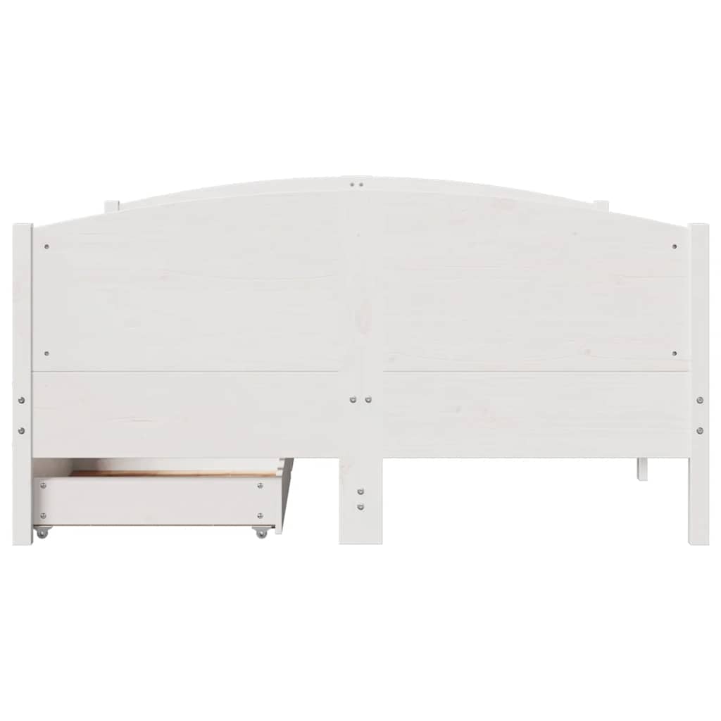 Cama sem colchão 120x190 cm madeira de pinho maciça branco